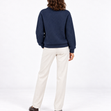 Sienna-tikattu puolivetoketjullinen collegepaita